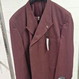 Men's Maroon Pinstripe Blazer
